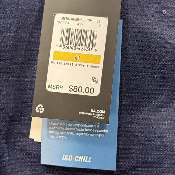 Under Armour Iso-Chill Storm Golf Shorts 44 Navy Blue Water Repellent Stretch‎ - Picture 11 of 14